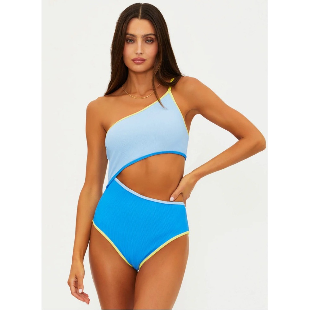 BEACH RIOT Bathing Swim Suit Liora One Piece Marina Blues size L NWT